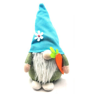 GNOME Plush Teal Hat Carrot Weighted Bottom 16"